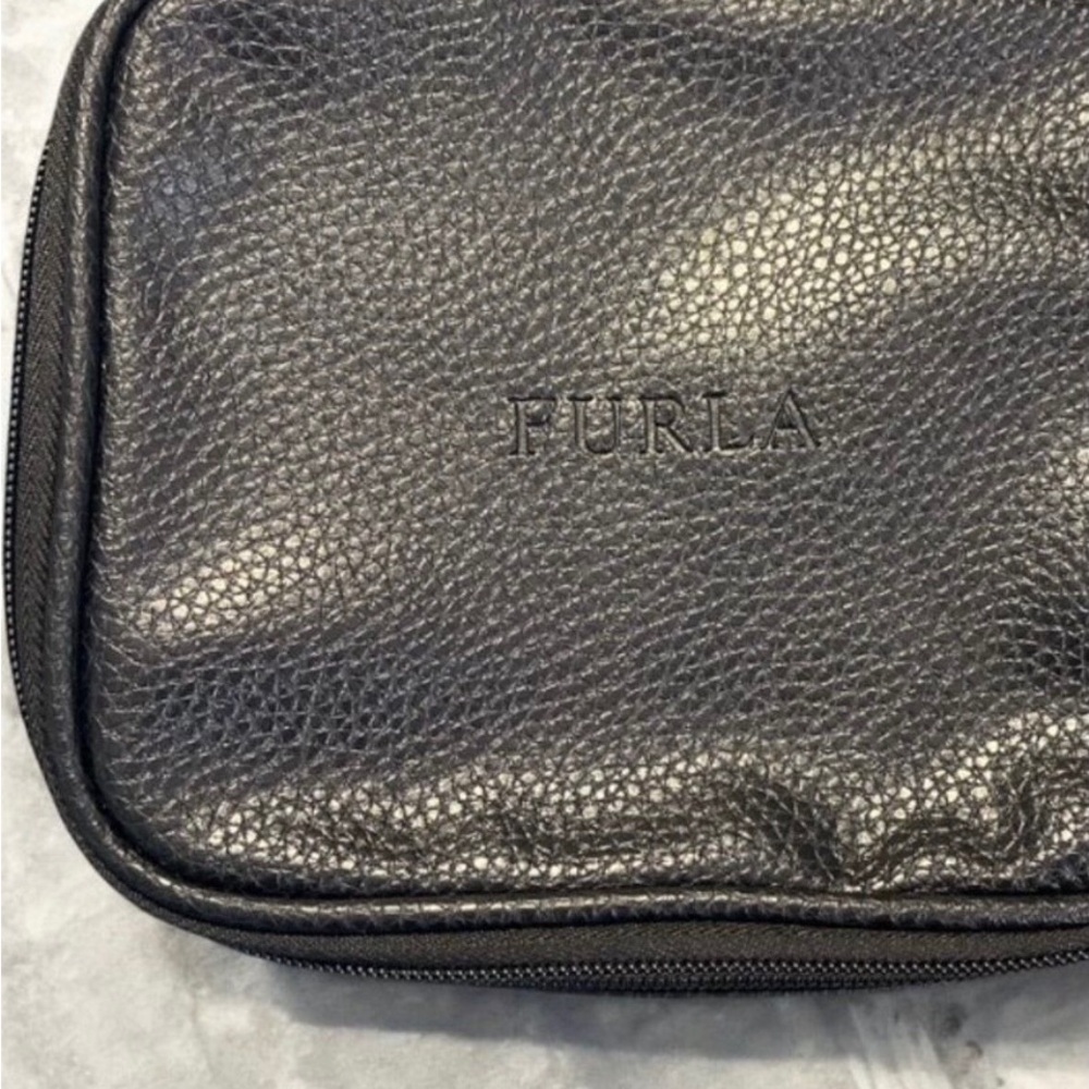 Furla Textured Gray Toiletry Bag